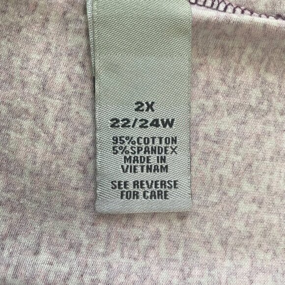 Catherines Pink & Purple Asymmetrical Print, 3/4 Sleeve Top, Size 2X #283 - Picture 8 of 10